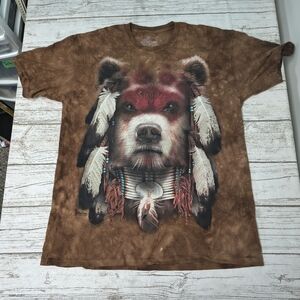 The Mountain Tie Dye Tribal Dog Bear Shirt Size Men XL